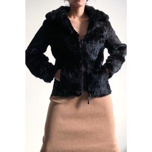 vintage black fur jacket